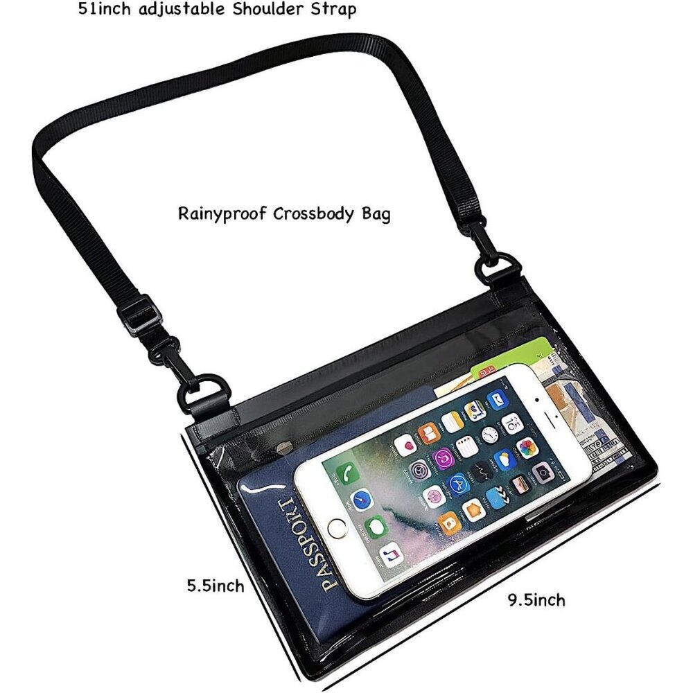 Women's Black Mini Crossbody Bag Travel Passport Wallet Shoulder Purse Small - Picture 2 of 9